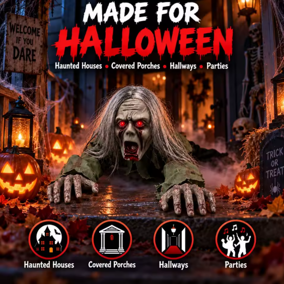 Crawling Zombie Halloween Yard Decoration